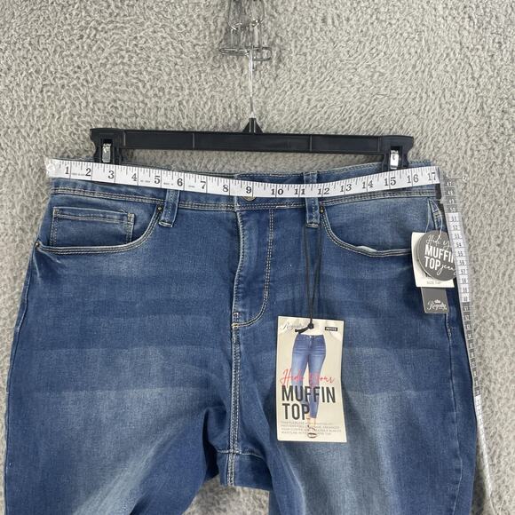 Royalty For Me Jeans Womens 14P x26 Blue Ankle High-Rise Skinny Petite Rip Tear - Picture 5 of 15